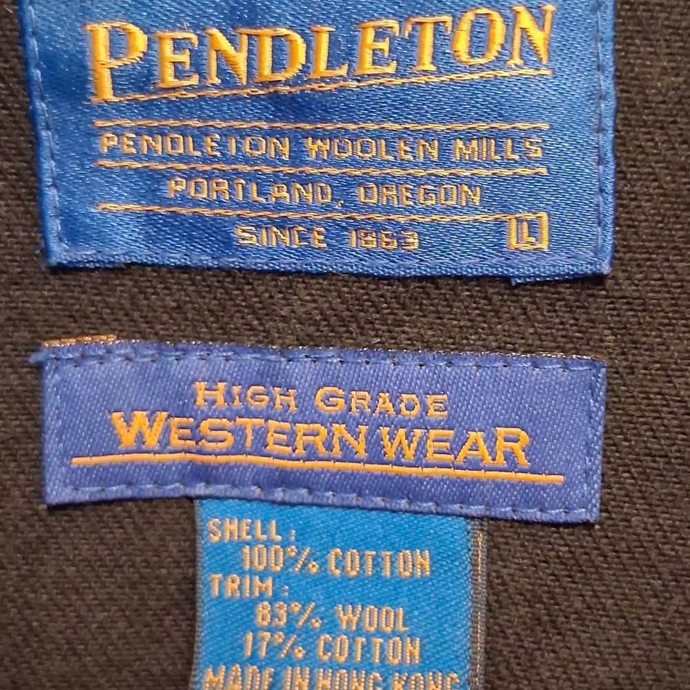 Pendleton Black Denim Vest With Patterned Lining - image 4
